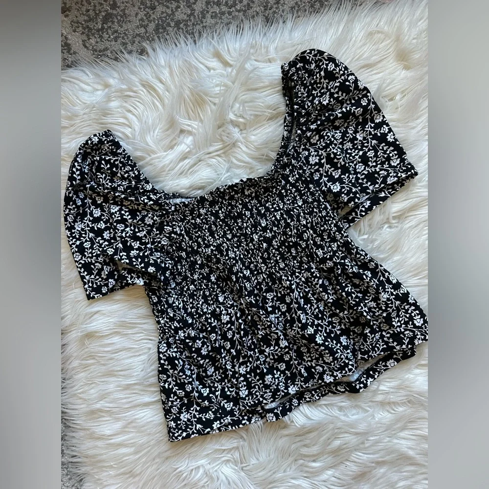 H&M smocked floral top